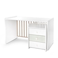 Letto MAXI PLUS NEW white+milky green /scrivania + mobiletto multifunzionale/